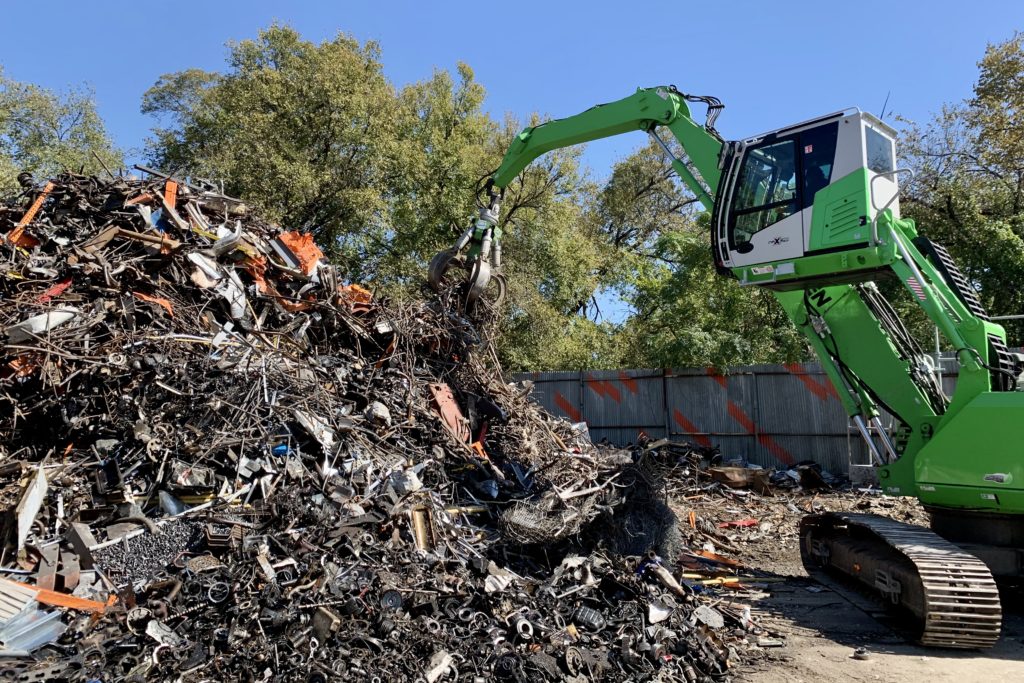 Sorting Scrap Metal at a Metal Recycling Center