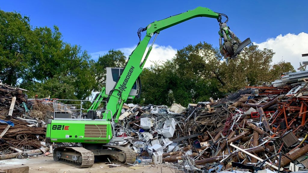 Excavator Performing Scrap Metal Sorting in Dallas