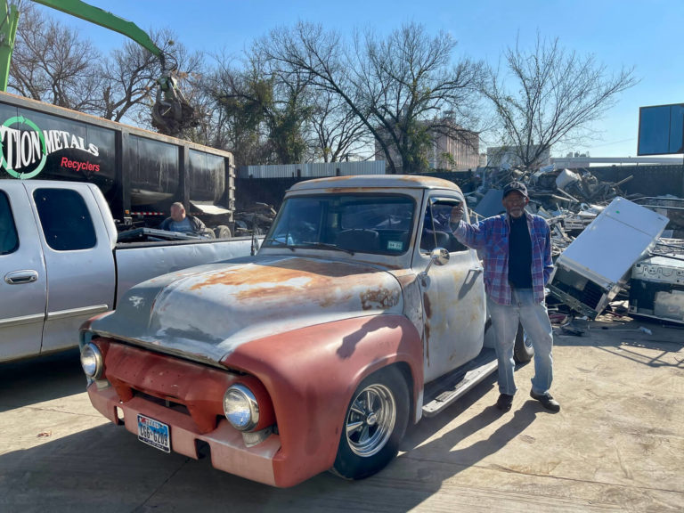 Truck In Metal Scrap Yard In Dallas, Texas